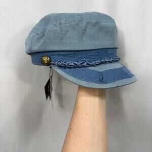 Epoch Hats Company Cotton Premium Greek Fishermen Hat Blue 100% Cotton NWT S/M